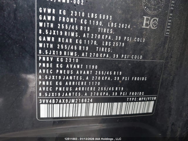 3VV4B7AX9JM216624 Volkswagen Tiguan Sel Premium