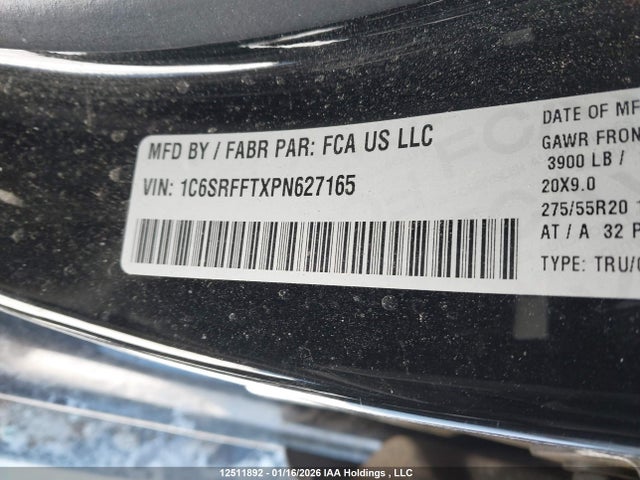 12511892 :رقم المزاد ، 1C6SRFFTXPN627165 vin ، 2023 Ram 1500 Big Horn مزاد بيع