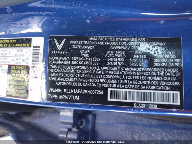 Vinfast Vf 8 Plus 2024 RLLV1AFA2RH007254 Image 18