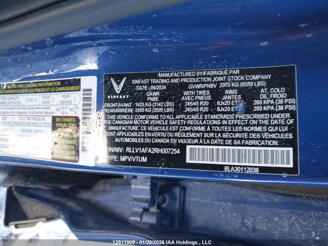 Vinfast Vf 8 Plus 2024 RLLV1AFA2RH007254 Image 9