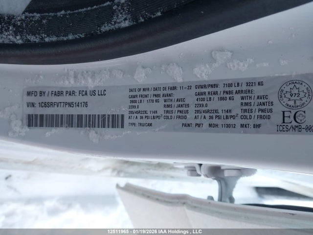 1C6SRFVT7PN514176 RAM 1500 Sport