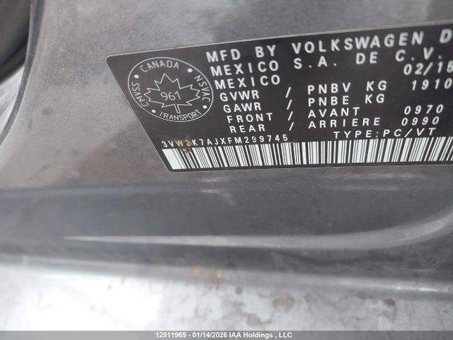 3VW2K7AJXFM299745 Volkswagen JETTA S