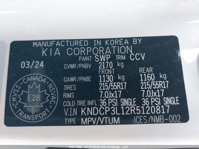 KNDCP3L12R5120817 KIA NIRO EV