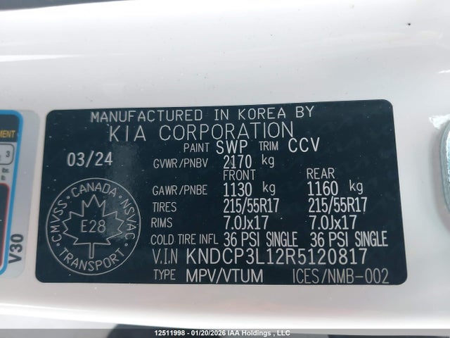 KNDCP3L12R5120817 KIA NIRO EV
