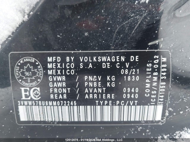 3VWW57BU8MM072245 Volkswagen Jetta Highline