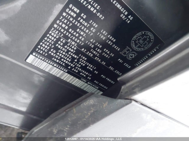 WVGHV7AX0FW533590 Volkswagen Tiguan S/se/sel/r-line