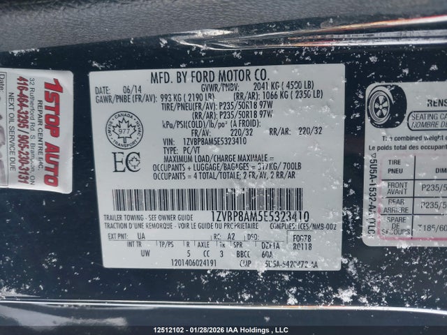 1ZVBP8AM5E5323410 Ford Mustang V6 Premium