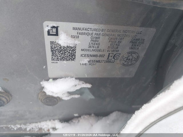 1G1BE5SM8J7198612 Chevrolet Cruze Lt Auto