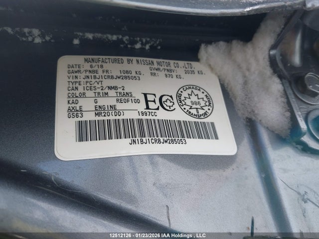 JN1BJ1CR8JW285053 Nissan QASHQAI
