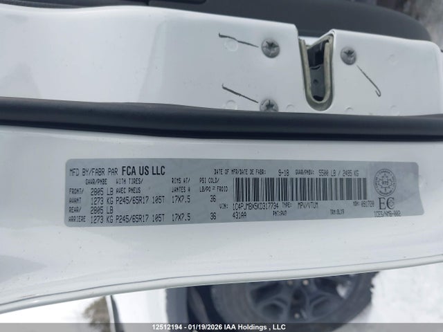 1C4PJMBX5KD317734 Jeep Cherokee Trailhawk