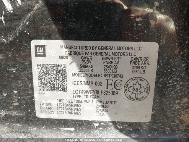 1GT49WEY8LF325389 GMC Sierra 3500hd Denali
