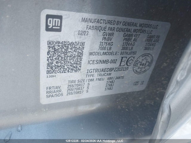 1GTRUAED8PZ203110 GMC SIERRA 1500