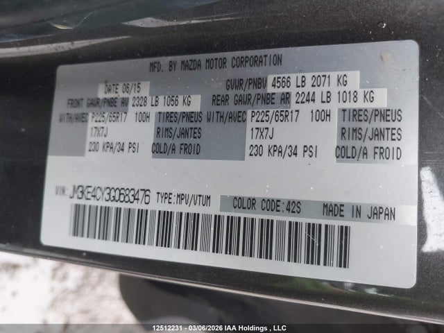 JM3KE4CY3G0683476 Mazda Cx-5 Touring