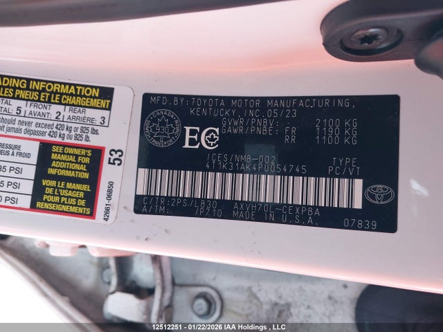 4T1K31AK4PU054745 Toyota CAMRY HYBRID