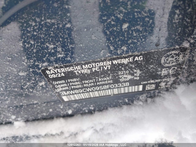 Aukcja sprzedaży 2025 Bmw 330xi, vin: 3MW89CW09S8F03338, numer aukcji: 12512263
