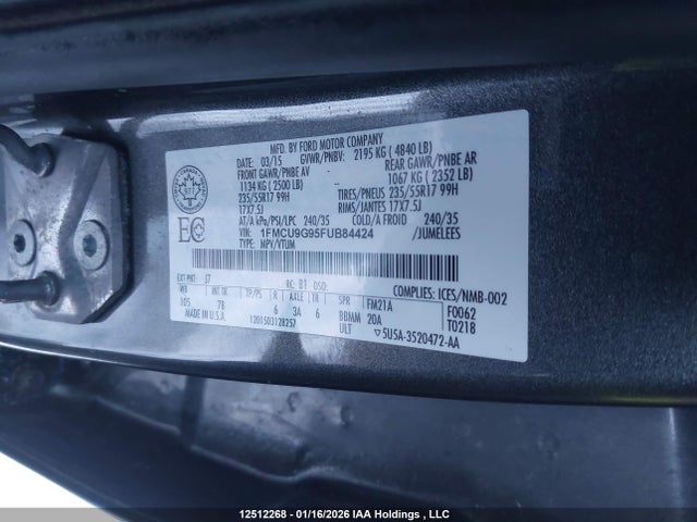 1FMCU9G95FUB84424 Ford ESCAPE SE