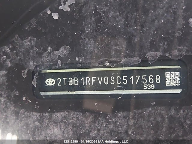 12512290 :رقم المزاد ، 2T3B1RFV0SC517568 vin ، 2025 Toyota Rav4 Le مزاد بيع