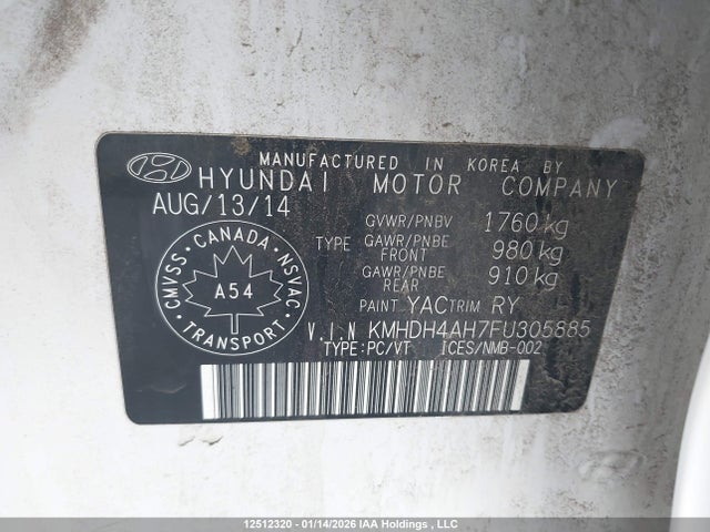 KMHDH4AH7FU305885 Hyundai Elantra Se/sport/limited