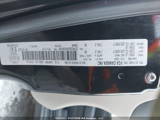 Aukcja sprzedaży 2016 Dodge Grand Caravan Se, vin: 2C4RDGBG0GR394209, numer aukcji: 12512331
