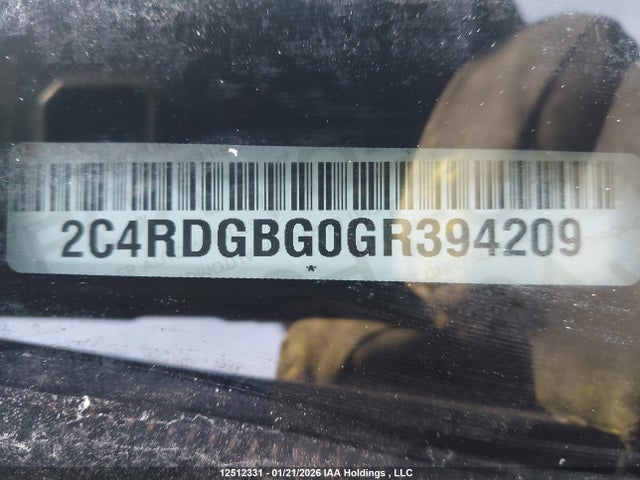 Aukcja sprzedaży 2016 Dodge Grand Caravan Se, vin: 2C4RDGBG0GR394209, numer aukcji: 12512331