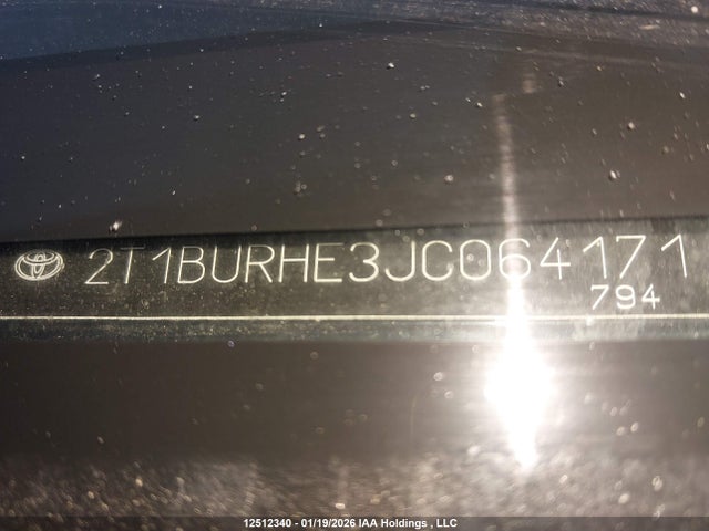 2T1BURHE3JC064171 Toyota COROLLA LE