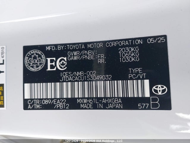 JTDACACU1S3049032 Toyota Prius