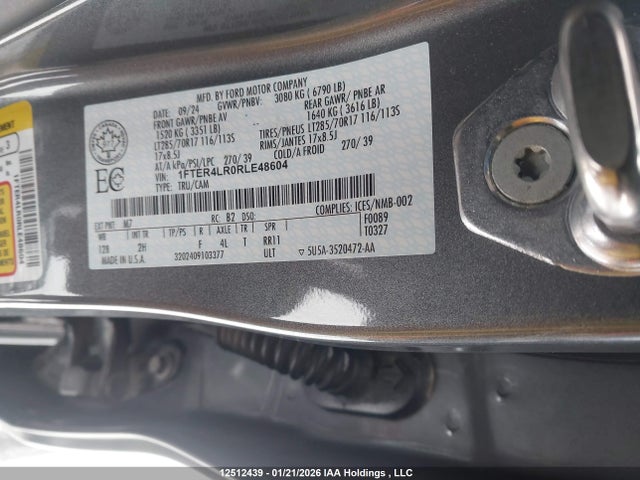 1FTER4LR0RLE48604 Ford Ranger Raptor