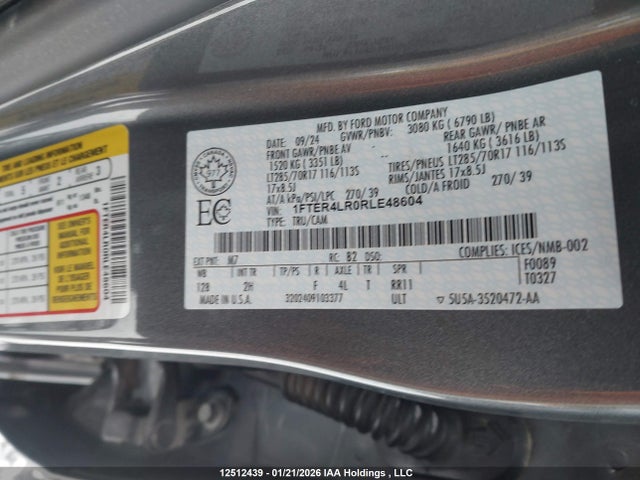 1FTER4LR0RLE48604 Ford Ranger Raptor