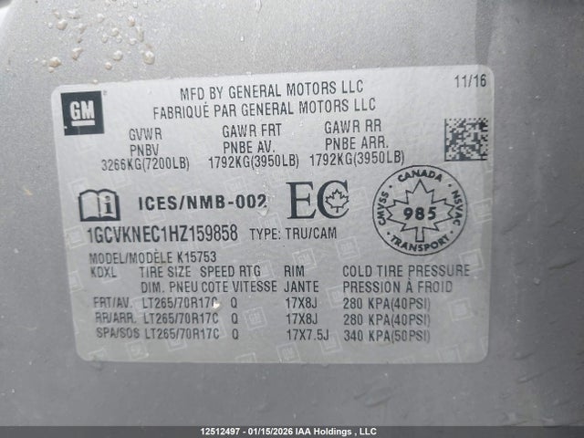 1GCVKNEC1HZ159858 Chevrolet Silverado 1500 Wt