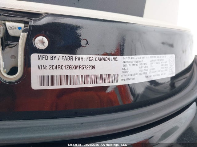 2C4RC1ZGXMR572239 Chrysler Grand Caravan Sxt