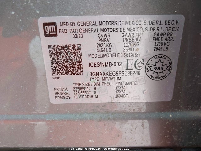 3GNAXKEG5PS198246 Chevrolet EQUINOX LT