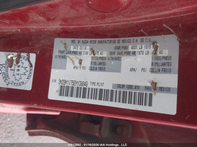 3MZBM1V75EM108849 Mazda Mazda3 Gs-sky