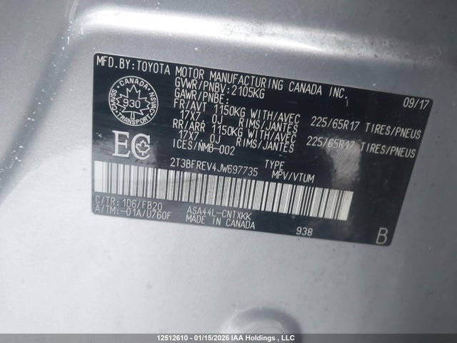 Toyota RAV4 LE 2018 2T3BFREV4JW697735 Image 9