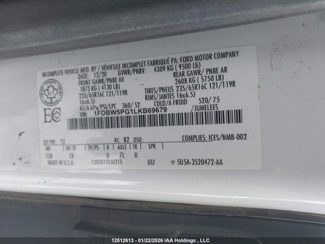 Ford T-350 2020 1FDBW5PG1LKB69679 Image 7