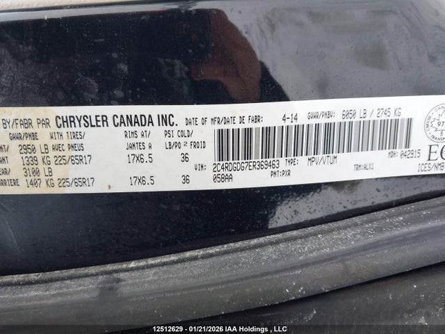 2C4RDGDG7ER369463 Dodge Grand Caravan Crew