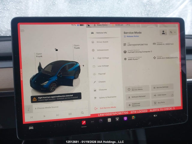 Продажа на аукционе авто 2023 Tesla Model Y Performance, vin: LRWYGDEF5PC967700, номер лота: 12512681