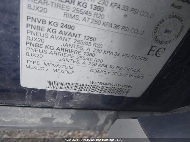 WA1FAAFY2R2119268 Audi Q5 45 Technik