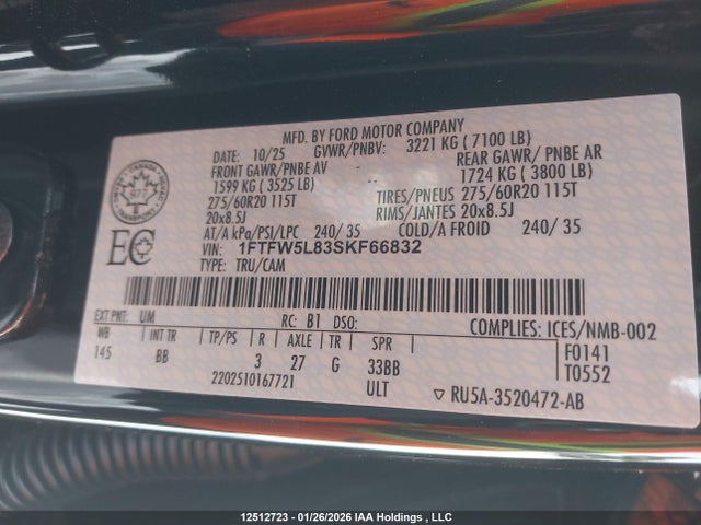 1FTFW5L83SKF66832 Ford F-150