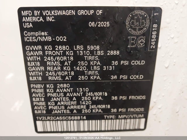 Volkswagen ATLAS SE 2025 1V2LR2CA5SC568814 Image 9