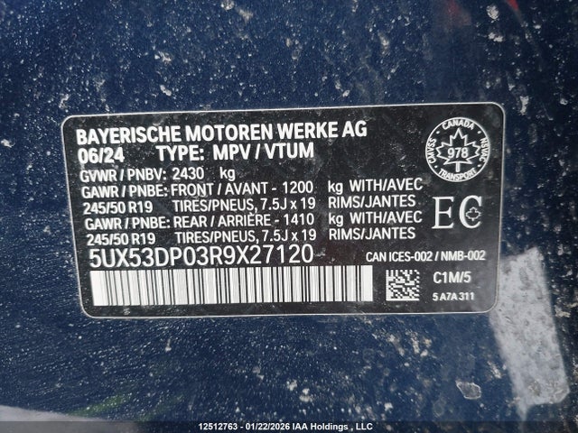 5UX53DP03R9X27120 BMW X3 Xdrive30i