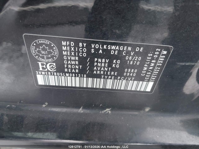 Volkswagen Jetta Highline 2020 3VWEB7BU5LM061318 Image 9