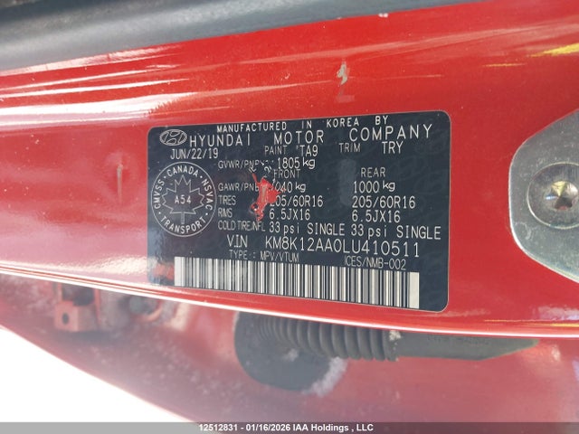 KM8K12AA0LU410511 Hyundai Kona Essential