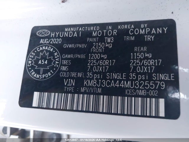 KM8J3CA44MU325579 Hyundai Tucson Preferred Awd With Sun And Leather Package
