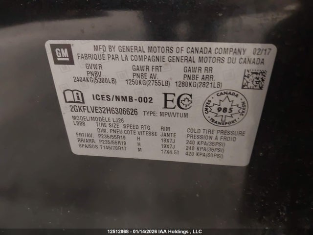 2GKFLVE32H6306626 GMC Terrain Denali