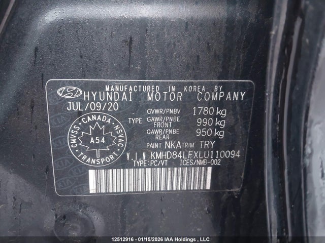 KMHD84LFXLU110094 Hyundai Elantra Luxury