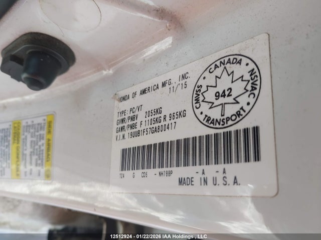19UUB1F57GA800417 Acura TLX TECH