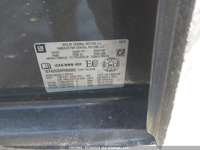 1GT422CG8FF663953 GMC Sierra K3500 Sle