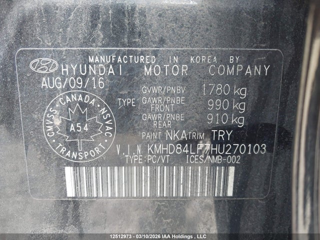 KMHD84LF7HU270103 Hyundai Elantra Gls