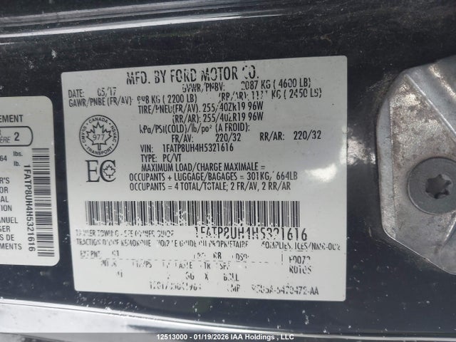 1FATP8UH4H5321616 Ford Mustang Ecoboost Premium