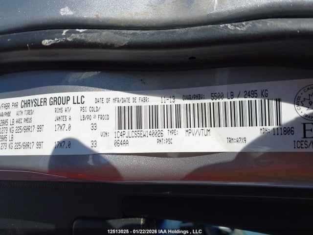 1C4PJLCS5EW140026 Jeep Cherokee Latitude